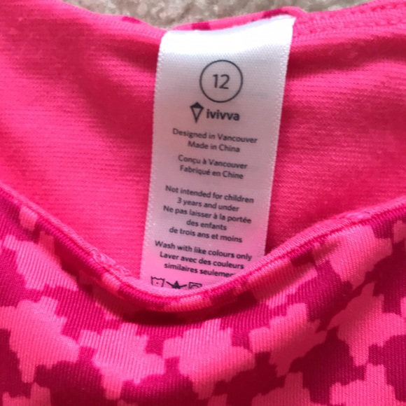 Ivivva by Lululemon Sleeveless Tank Top Size 12 Barbie Pink - Picture 5 of 5
